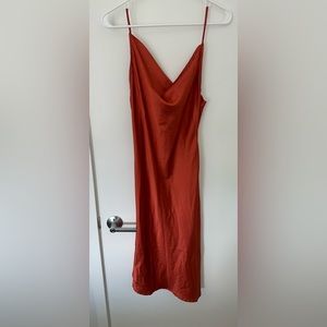 Pink Lily cowl neck asymmetrical midi dress